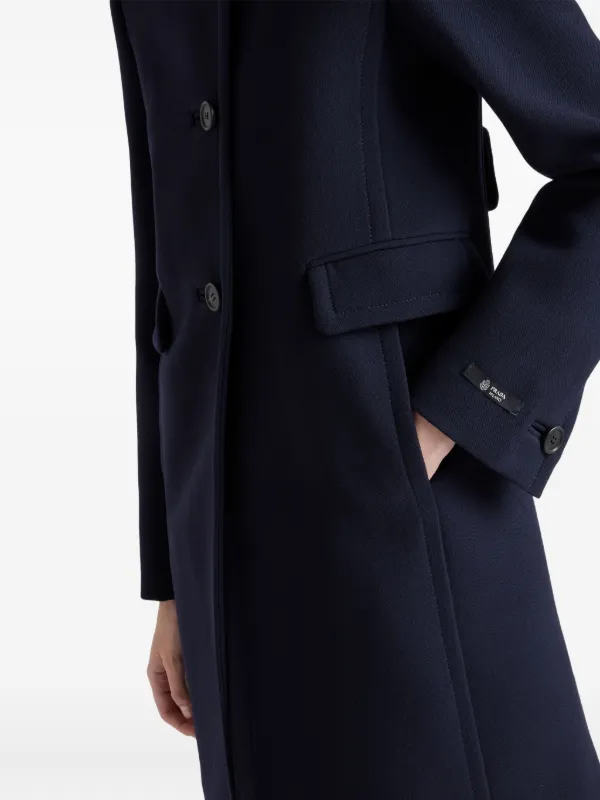 Prada デタッチャブルカラーダブルコート | ブルー | FARFETCH JP