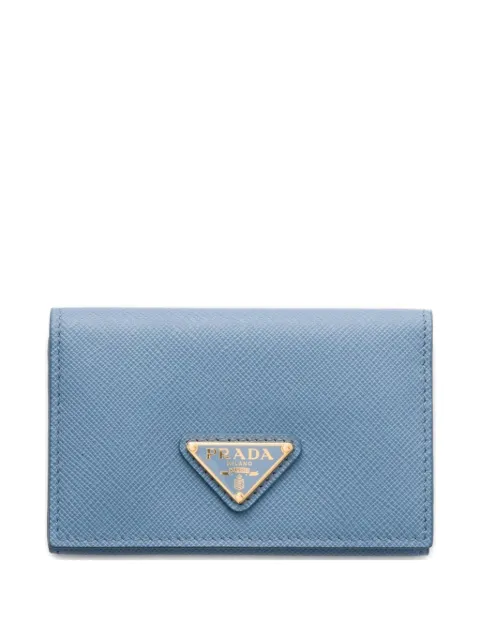 Prada triangle-logo leather card holder