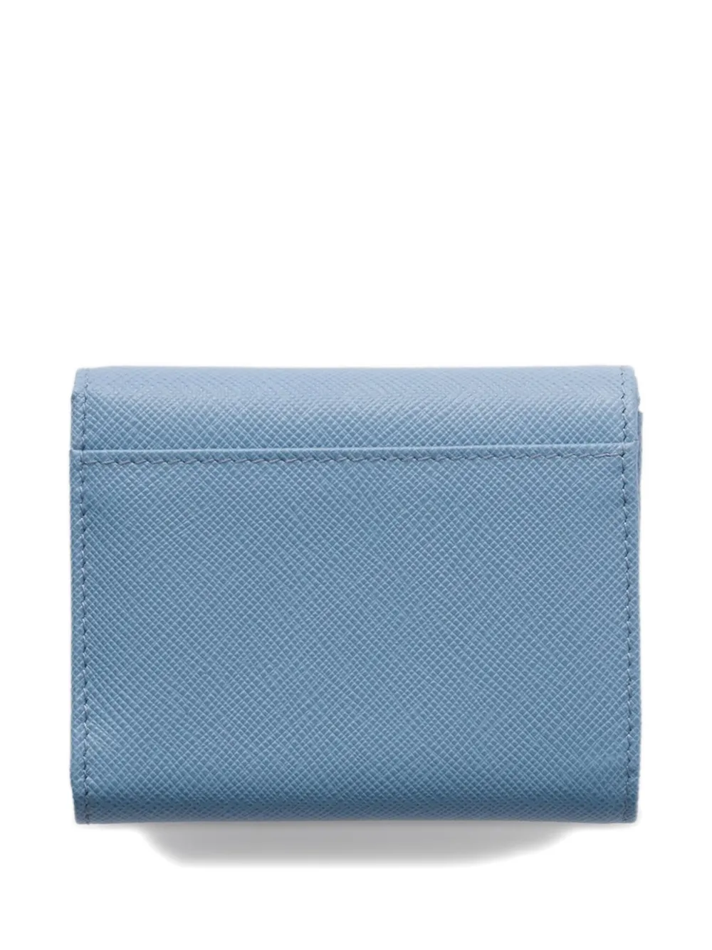 Prada Small Triangle-logo Leather Wallet In Blue