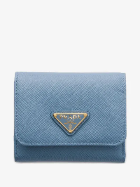 Prada small triangle-logo leather wallet