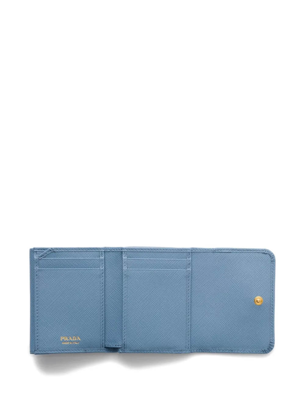 Prada Small Triangle-logo Leather Wallet In Blue
