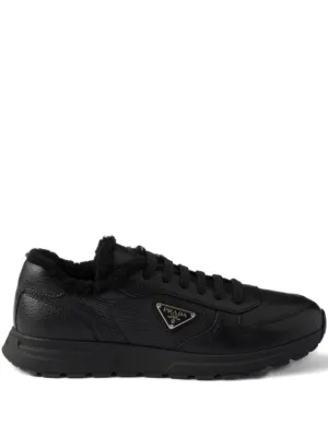 PRADA ブラック スニーカー Prada レザースニーカー | ブラック | FARFETCH JP