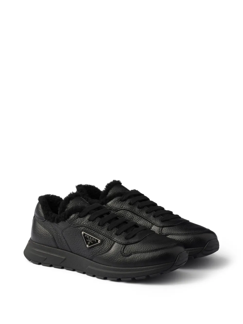 Prada Prax lädersneakers med fårskinnsfoder | Låga sneakers | Image 2