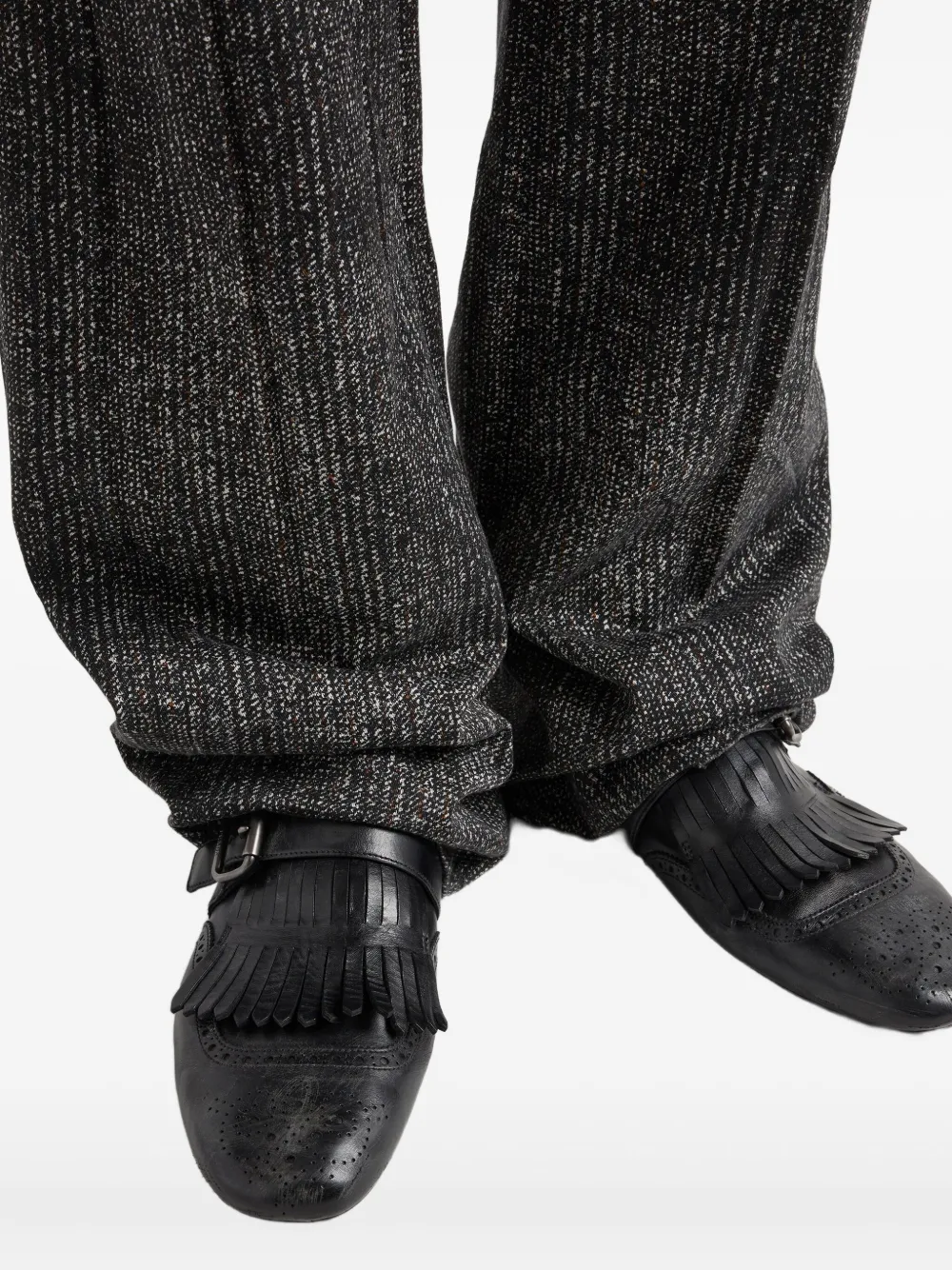 Prada Shuffle geperforeerde muiltjes met franje Zwart