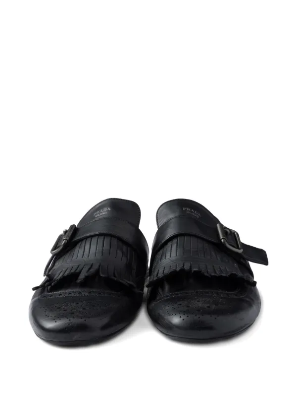 Prada Shuffle フリンジ ミュール | ブラック | FARFETCH JP Prada Shuffle フリンジ ミュール | ブラック | FARFETCH JP