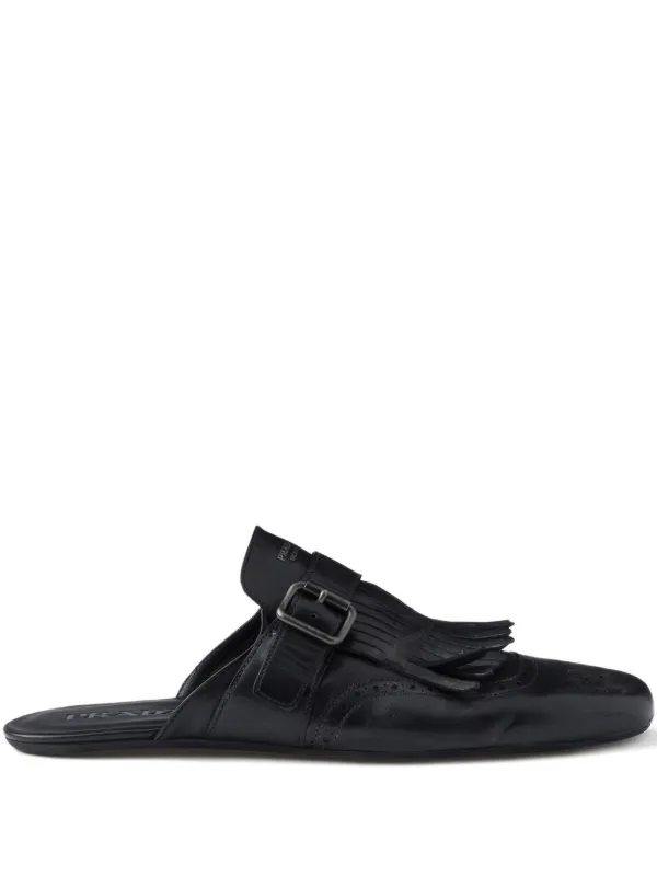 PRADA レザーミュール 36 Prada レザーミュール | ブラック | FARFETCH JP