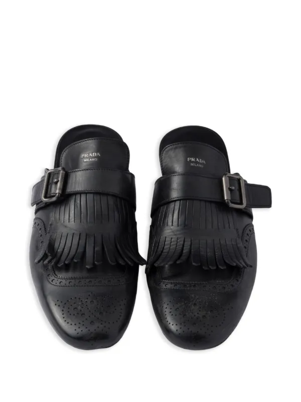 Prada Shuffle フリンジ ミュール | ブラック | FARFETCH JP Prada Shuffle フリンジ ミュール | ブラック | FARFETCH JP