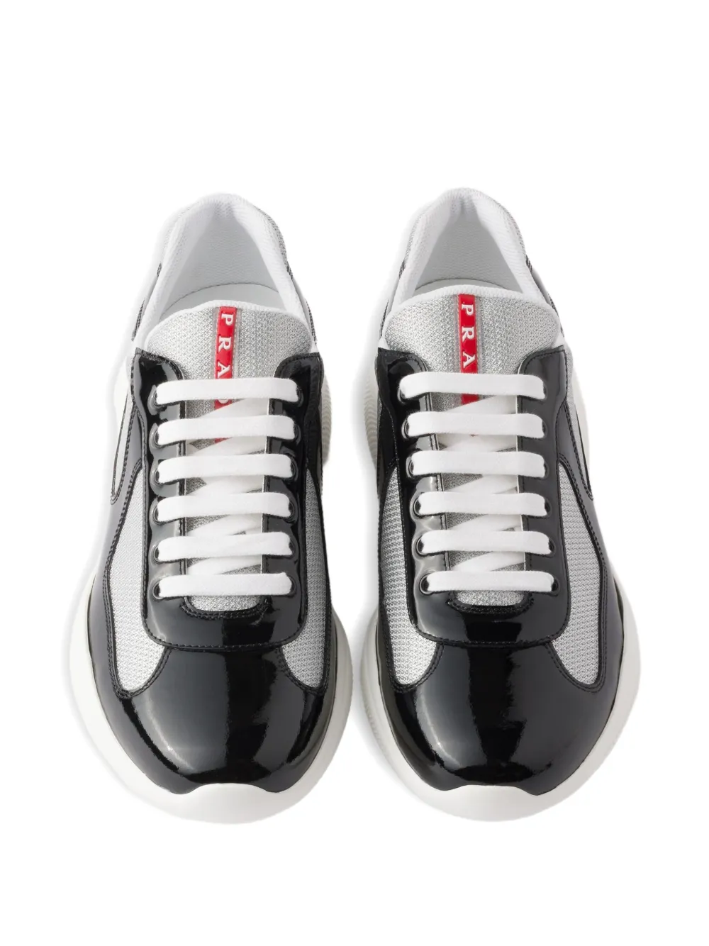 Prada Linea Rossa Lakleren sneakers Zwart