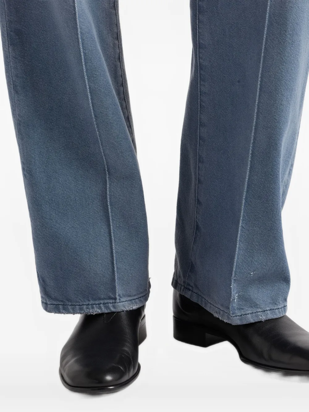 Prada Washed Logo-patch Jeans In Blue