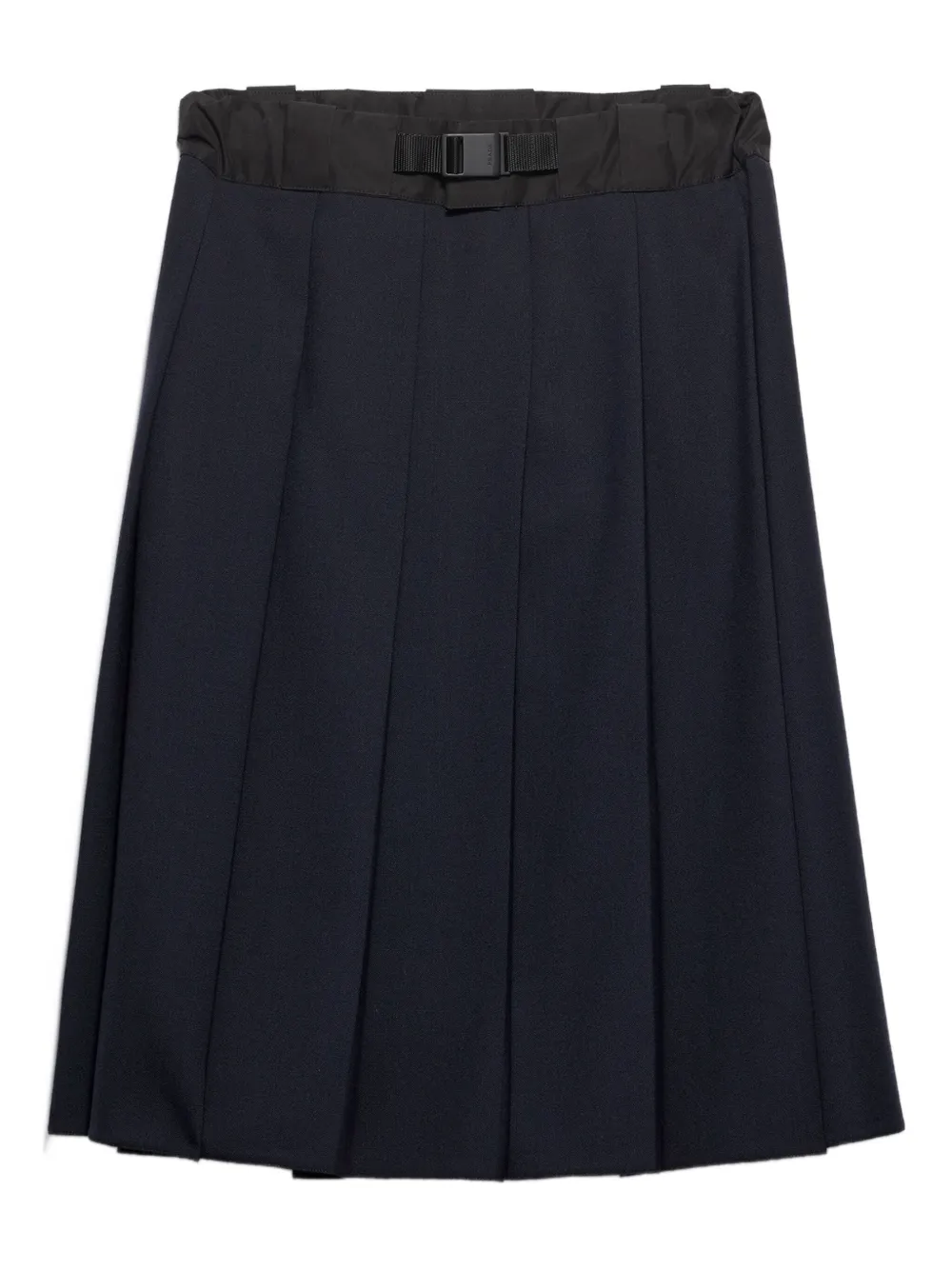 Prada pleated buckle-belt midi skirt | Blue | Image 1