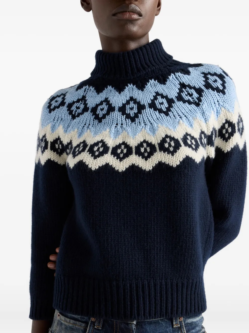 Prada Intarsia sweater Blauw