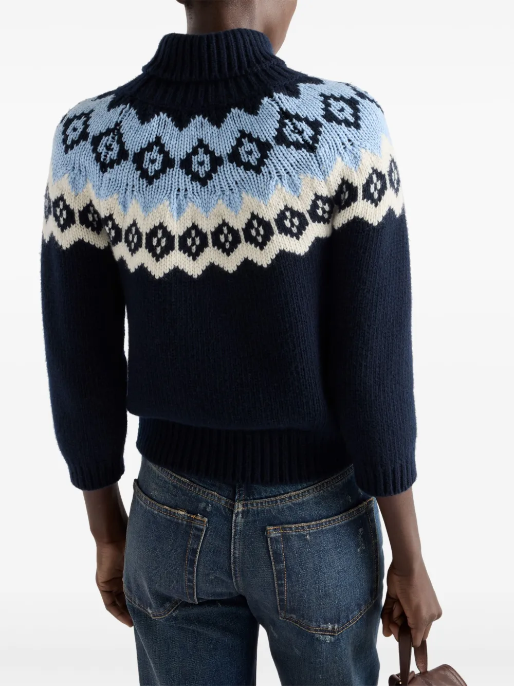 Prada Intarsia sweater Blauw