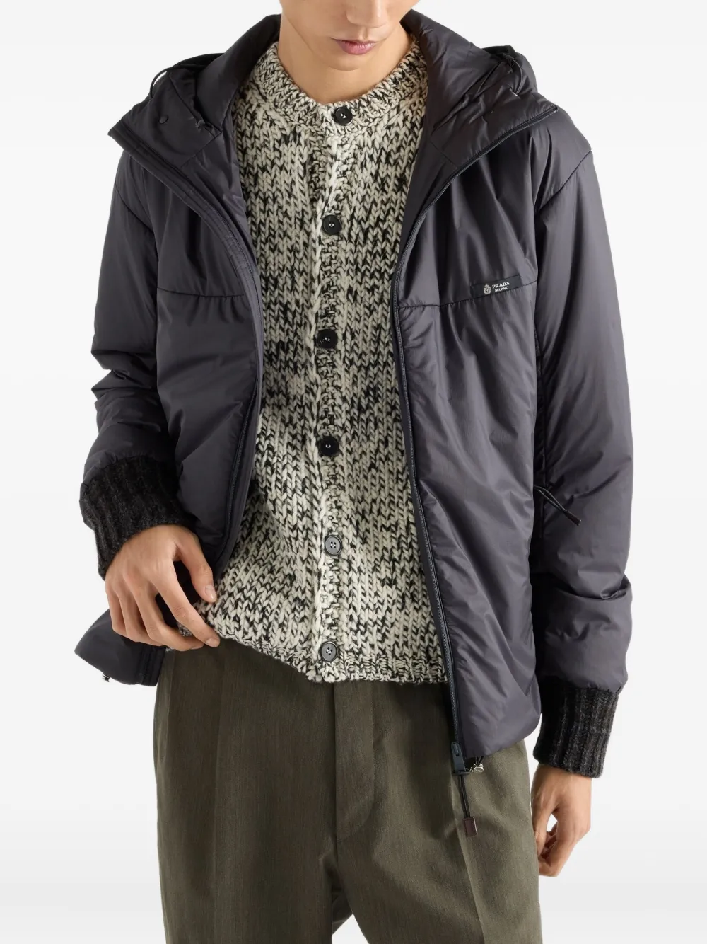 Prada Jack met capuchon en rits Grijs