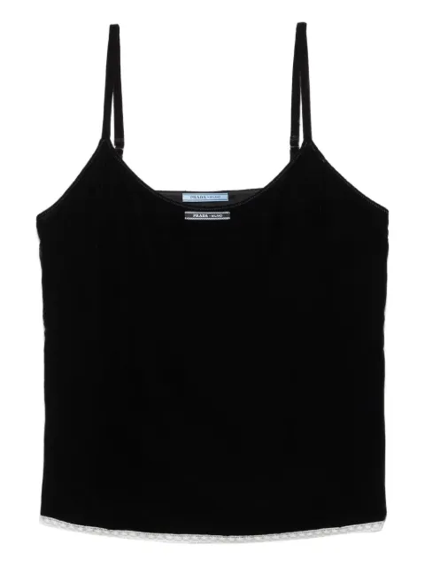 Prada Fluwelen top met logo