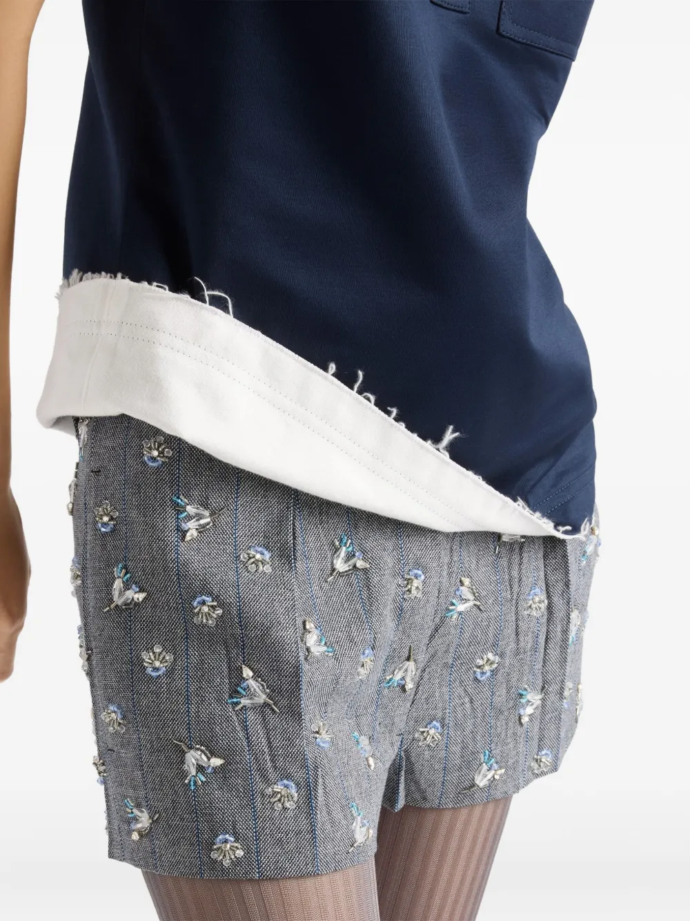 Prada Lisle Logo-label Cotton Polo Shirt In Blue