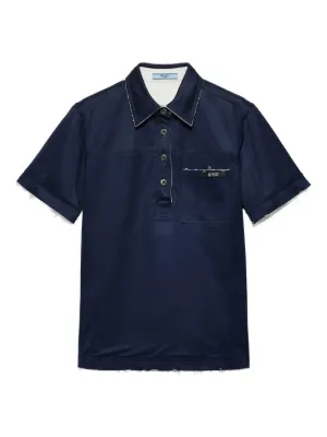 トップス miumiu polo shirt Miu Miu Cotton Piqué Polo Shirt | Blue | FARFETCH