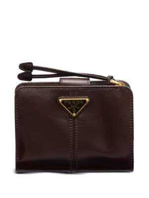 Prada レザー ジップ 財布 | ブラック | FARFETCH JP