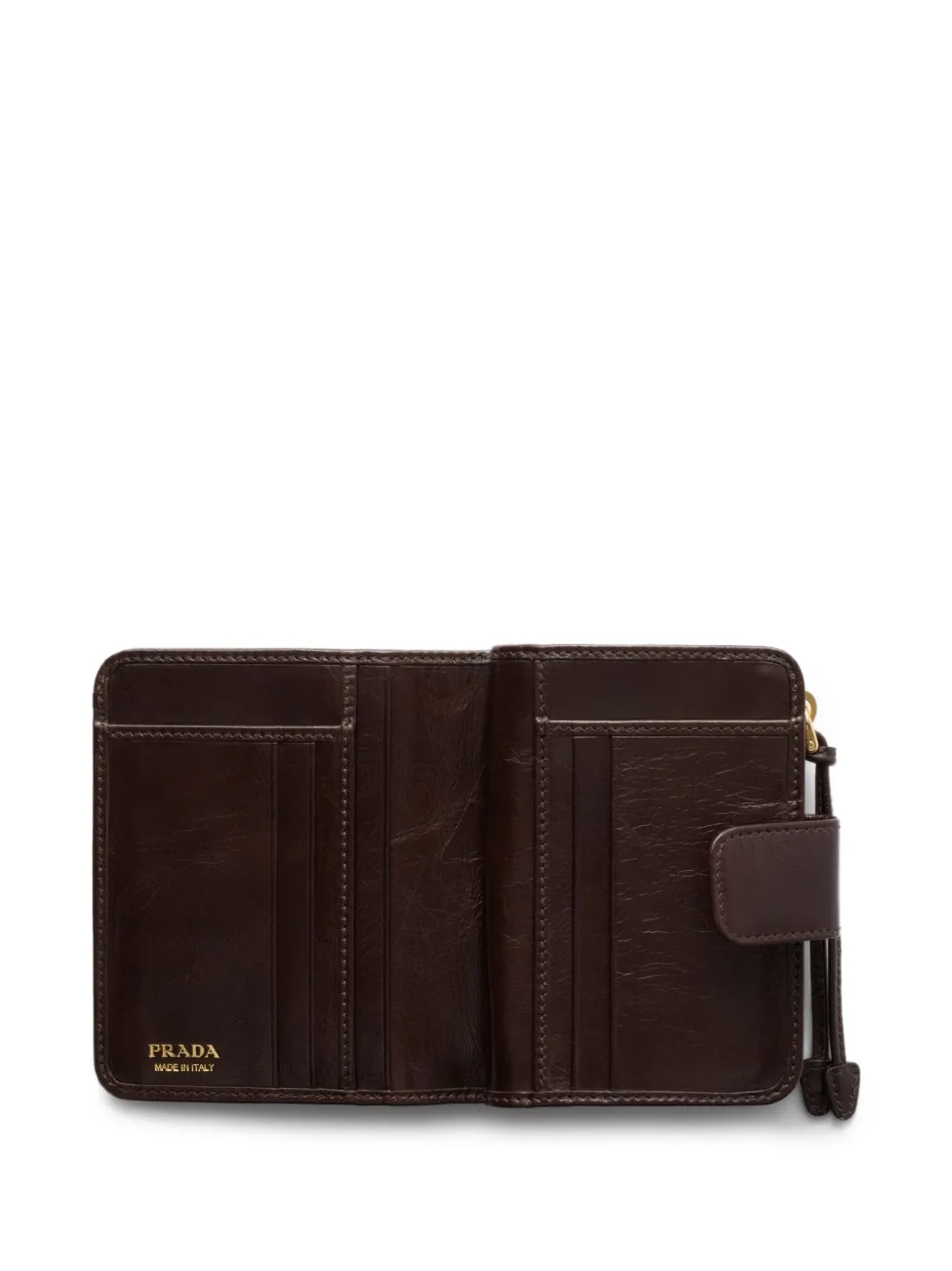 Prada Leren portemonnee Bruin