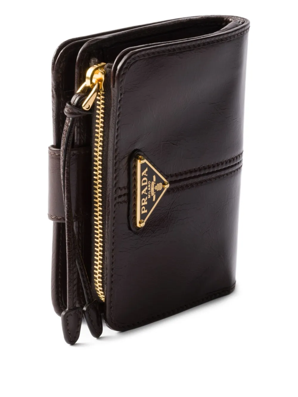 Prada Leren portemonnee Bruin