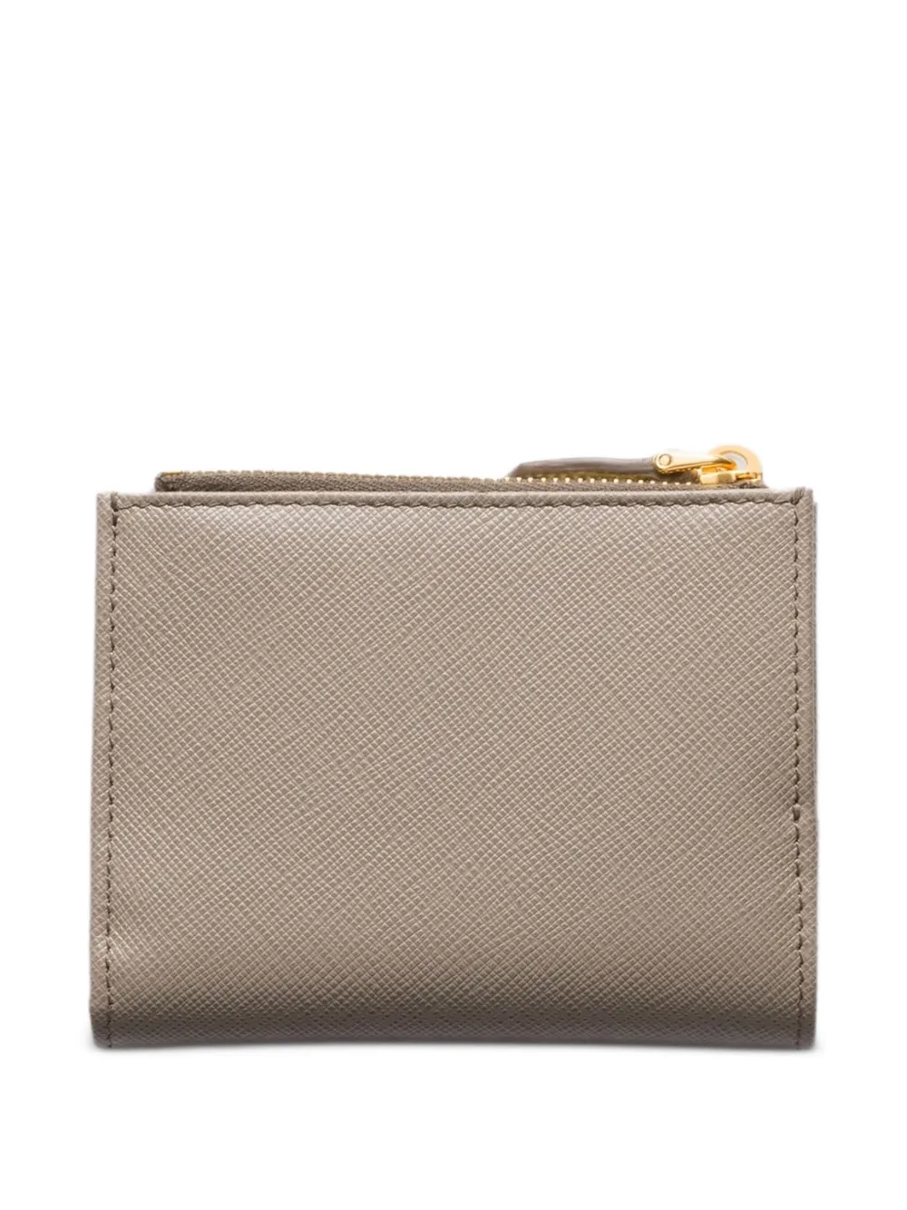Prada Logo-detail Saffiano Leather Wallet In Gray