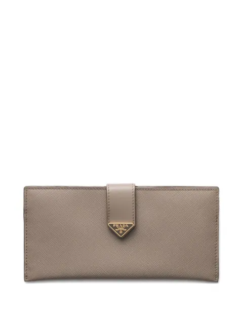 Prada snap triangle-logo leather wallet