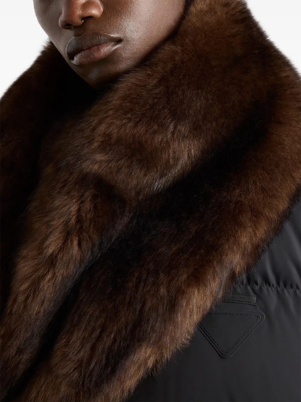 Prada Lammy bodywarmer met logo Zwart