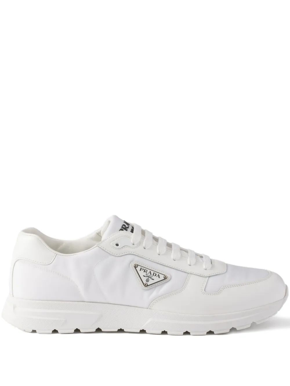 Prada Prax enamel triangle-logo sneakers | White | Image 1