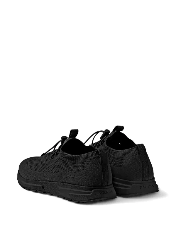 Prada Prax Stretch Knit Sneakers | Black | FARFETCH