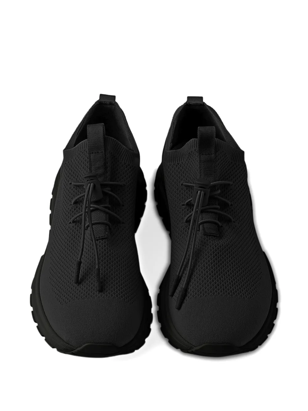 Prada Prax sneakers met elastisch kant en logo Zwart