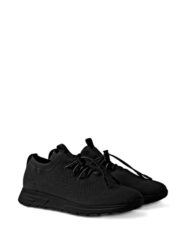 Prada Prax Stretch Knit Sneakers | Black | FARFETCH