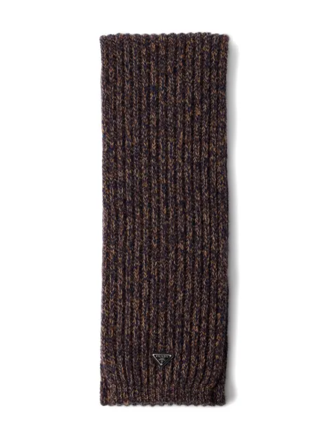 Prada ribbstickad halsduk i emalj