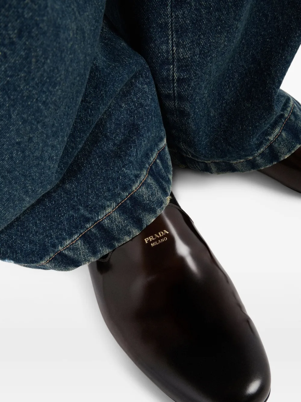 Prada Leren muiltjes Bruin