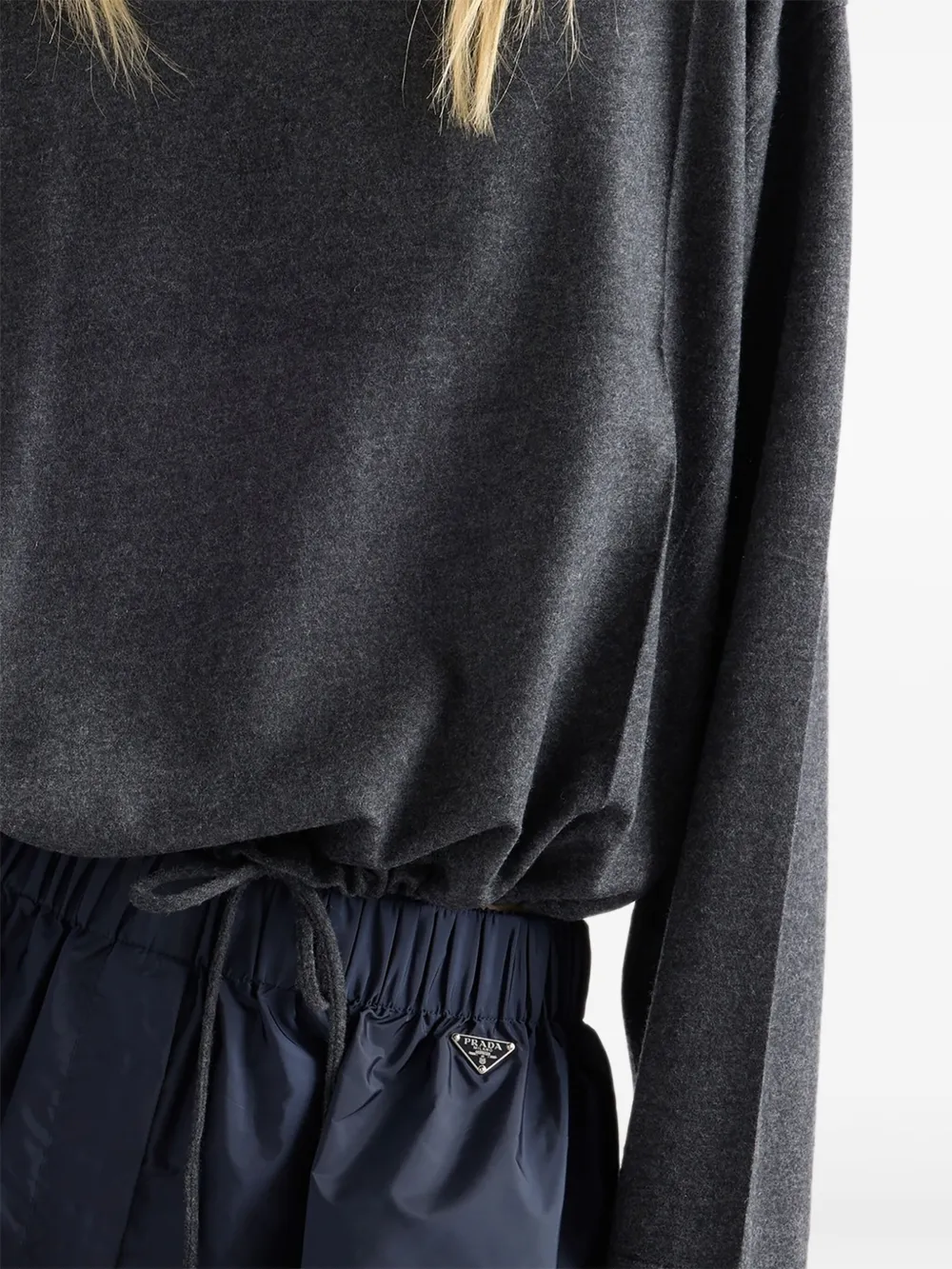 Prada Jersey T-shirt met logo Grijs