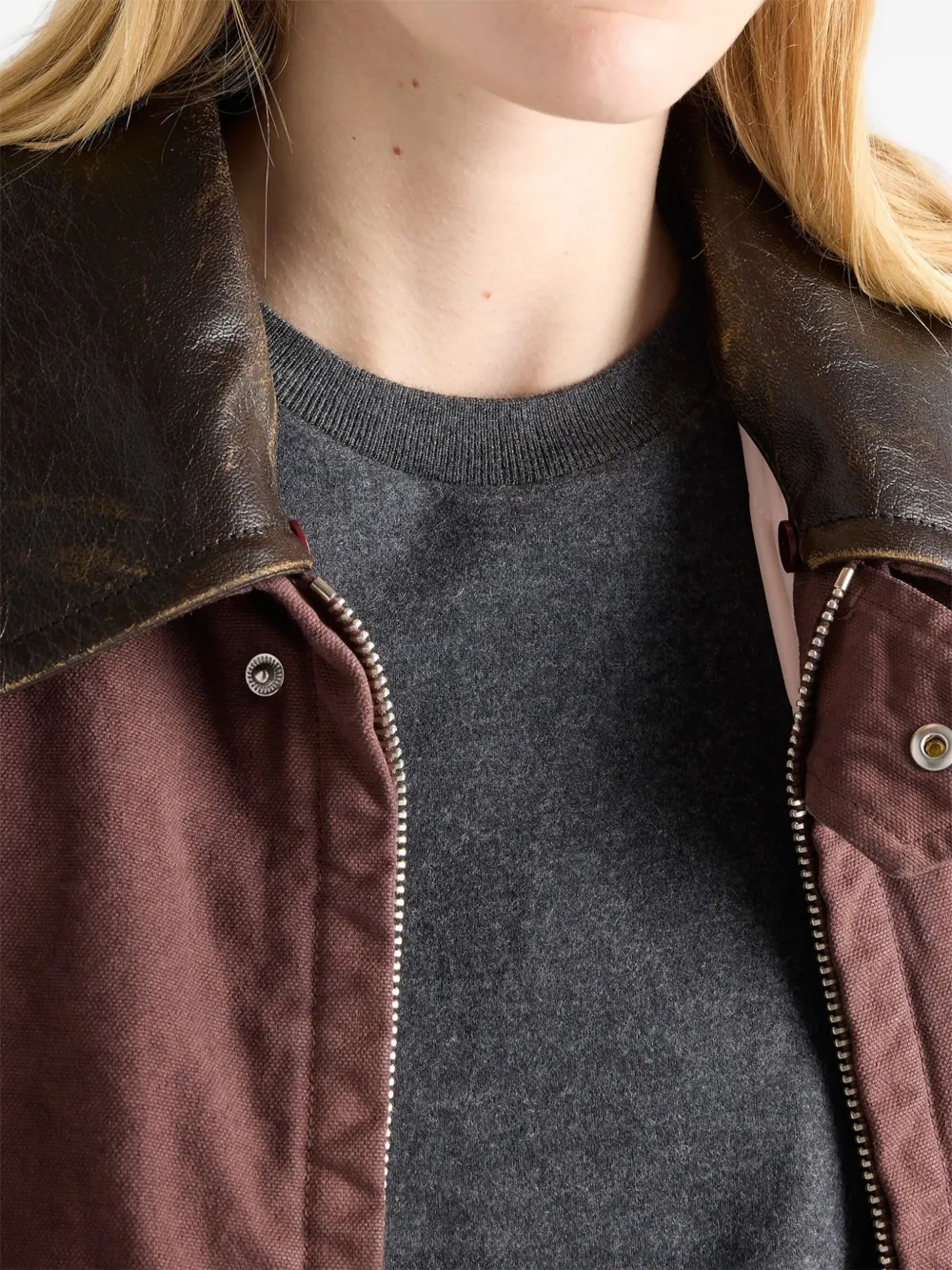 Prada Jersey T-shirt met logo Grijs