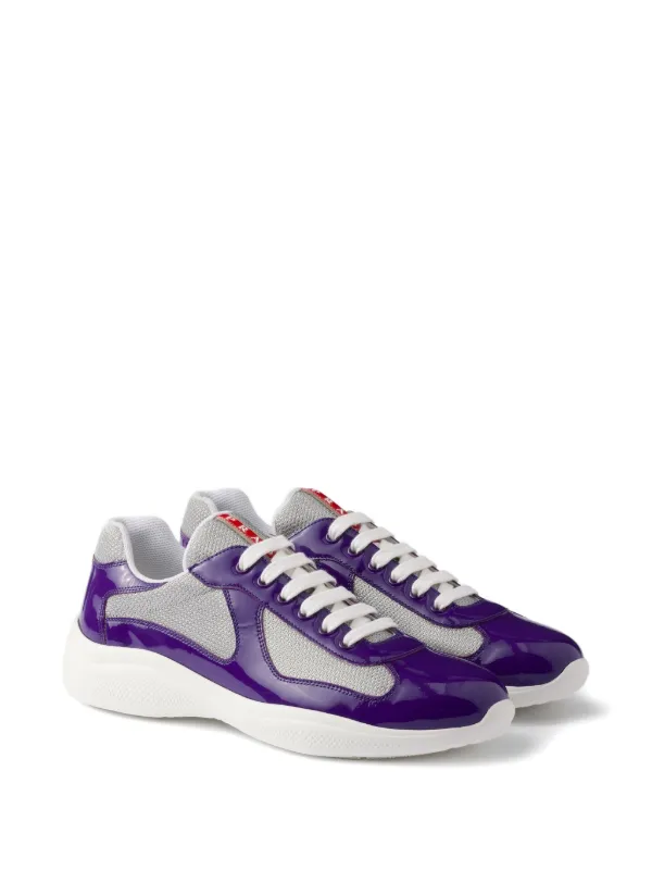 Prada America's Cup patent-leather Sneakers | Purple | FARFETCH ZA