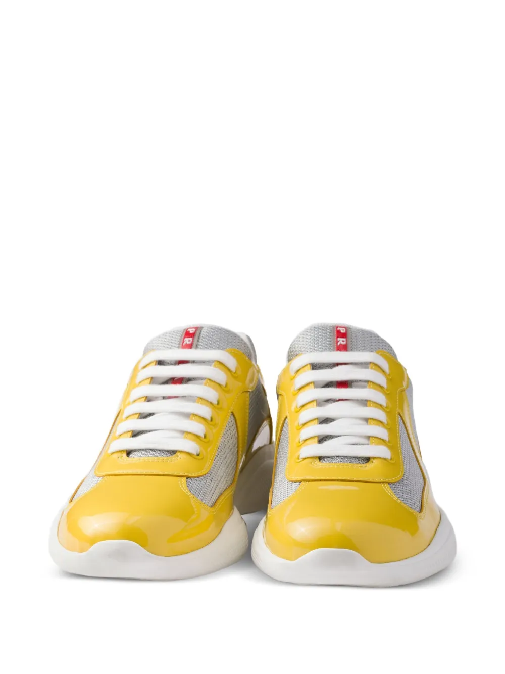 Prada America's Cup lakleren sneakers Geel