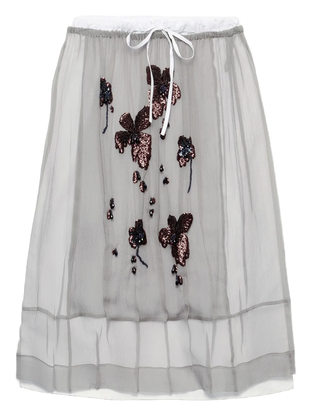 Prada jupe à fleurs brodées | gris | Image 1