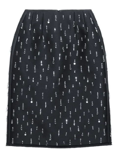 Prada embellishment-details scuba midi skirt