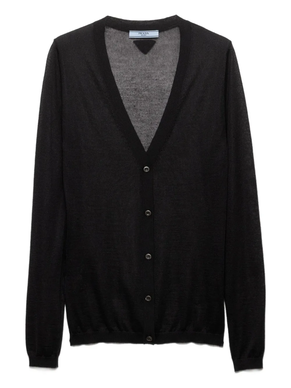 Prada Cardigan con logo - Nero