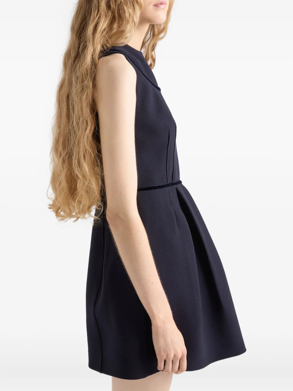 Prada Natté mini-jurk met ronde hals Blauw