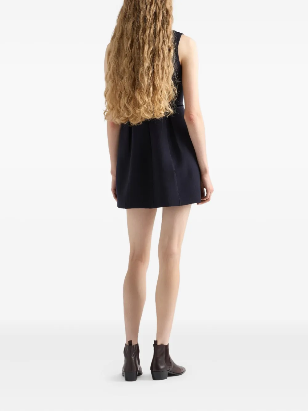 Prada Natté mini-jurk met ronde hals Blauw