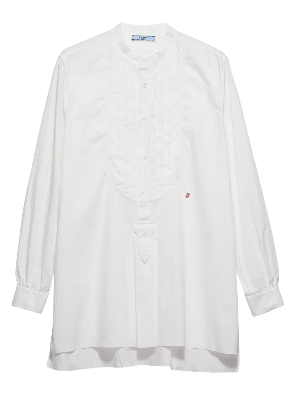Prada camisa de algodón con logo bordado | blanco | Image 1