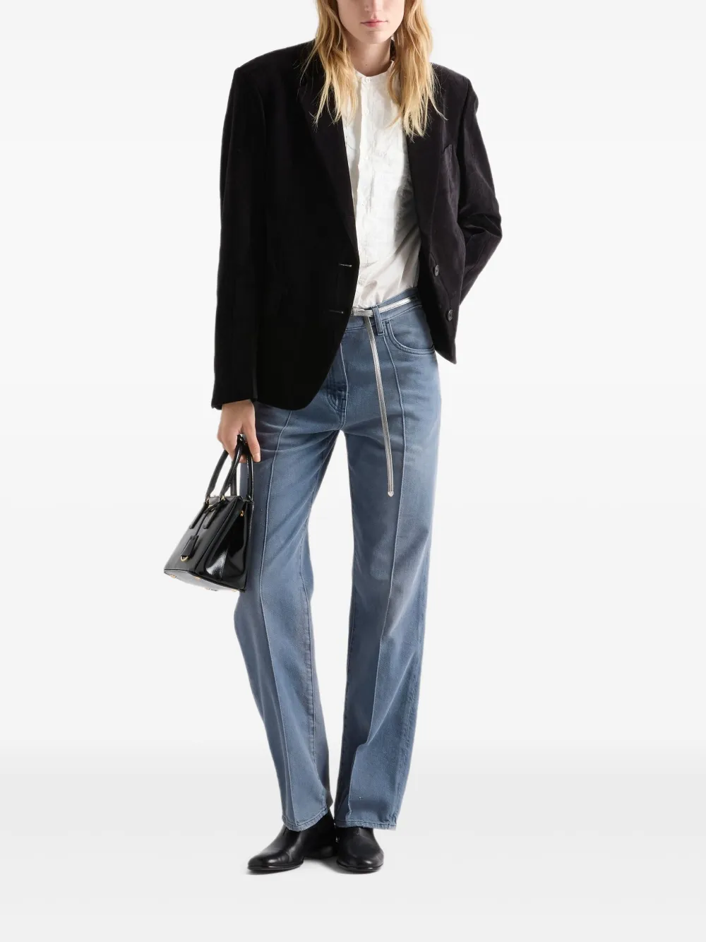 Prada logo-embroidered cotton shirt - Wit