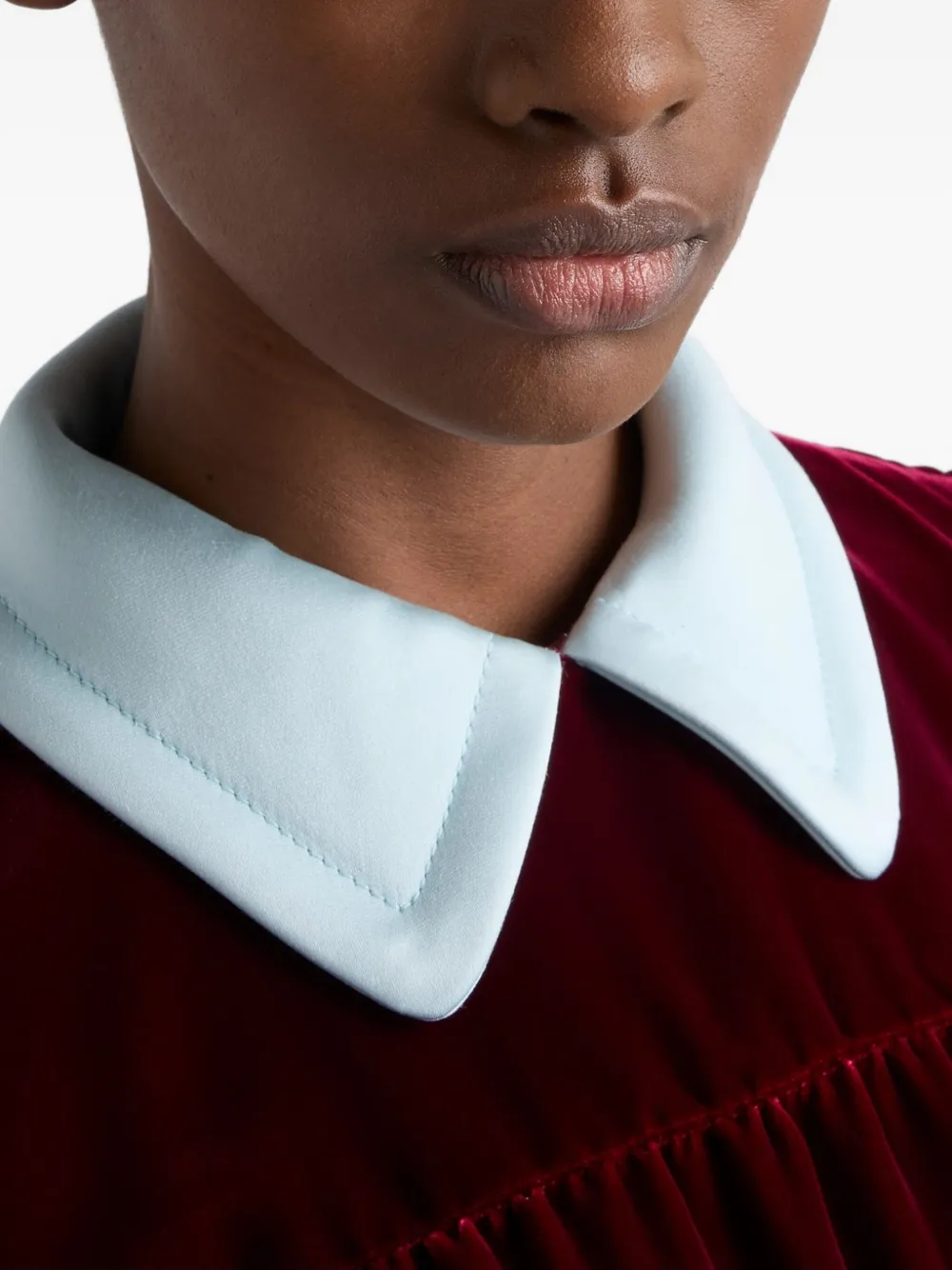 Prada Velvet Top In Red