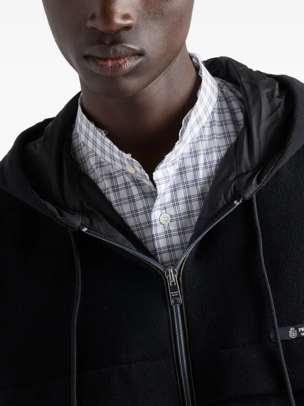 Prada Jack met raglan mouwen en capuchon Zwart