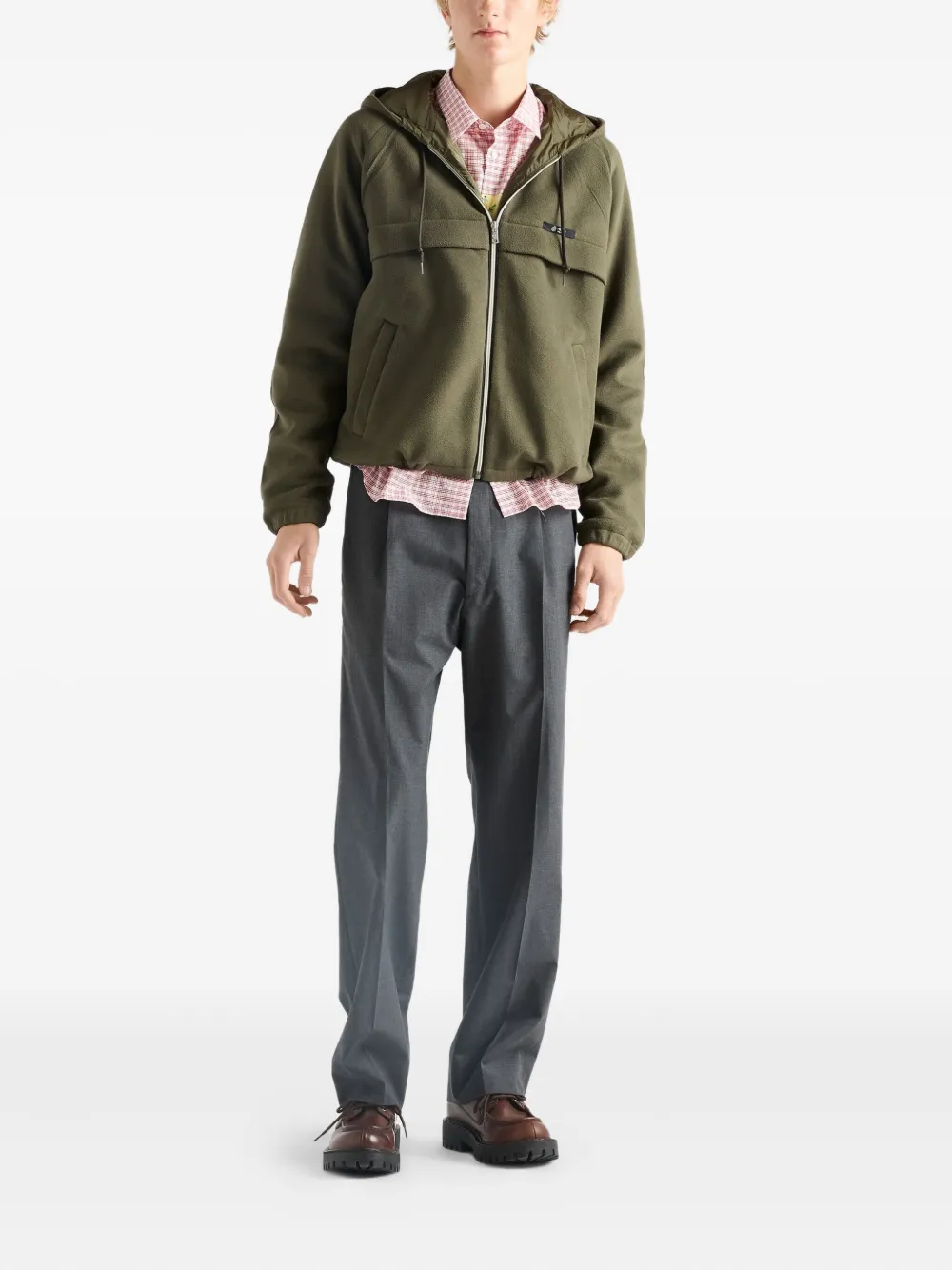 Prada Geruit overhemd met bloemenprint - Rood