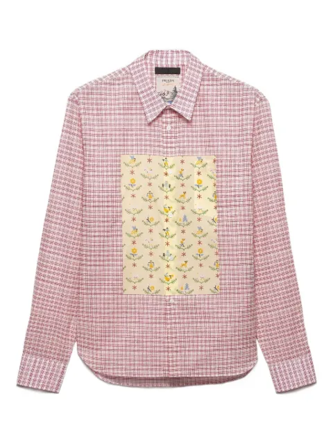 Prada Kariertes Hemd mit Blumen-Print