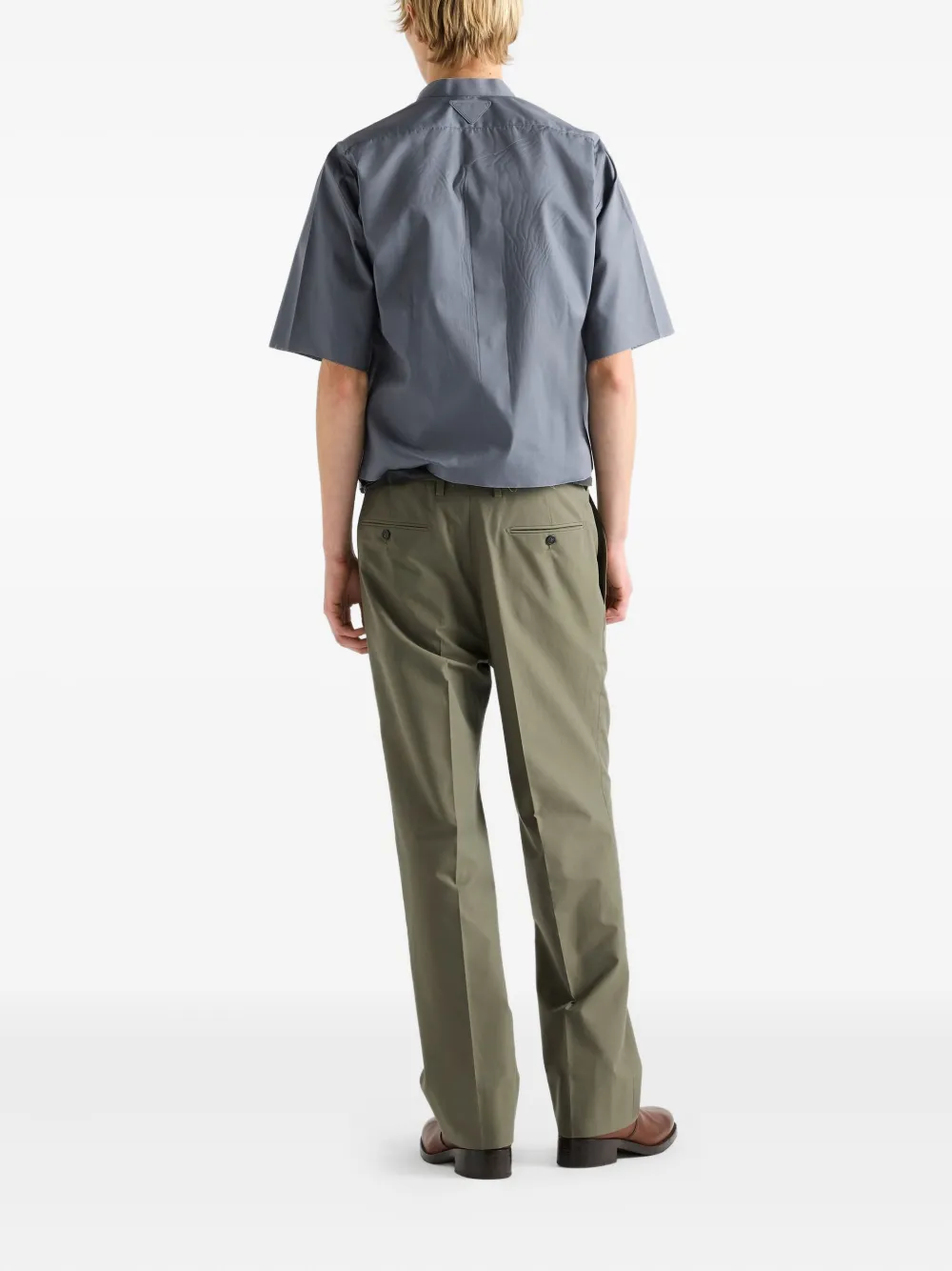  Prada Camisa Con Cuello Mao - Azul 