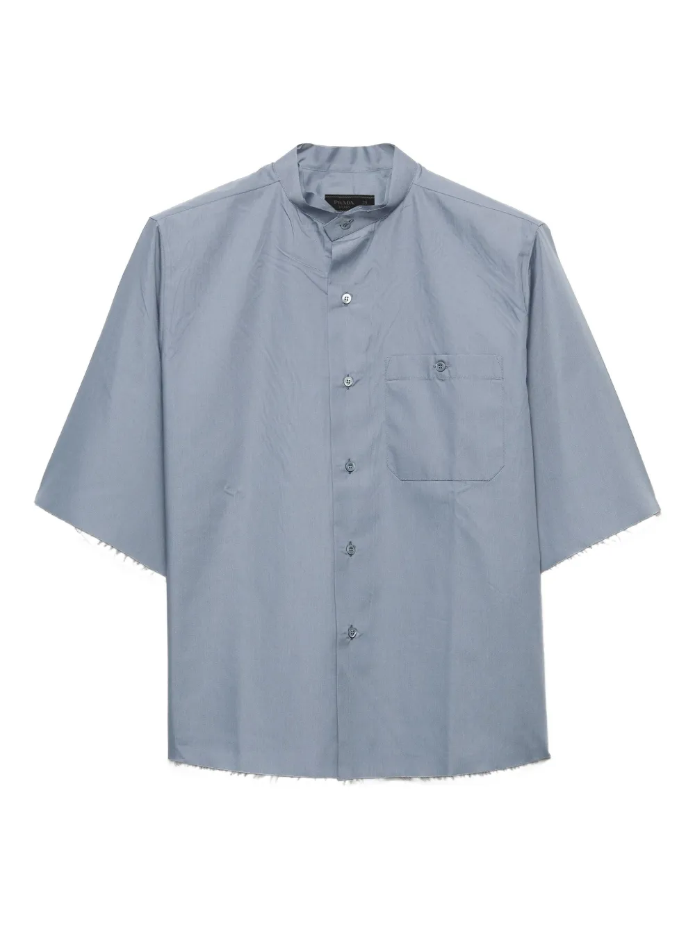 Prada Ungesäumtes Hemd mit Stehkragen - Blau