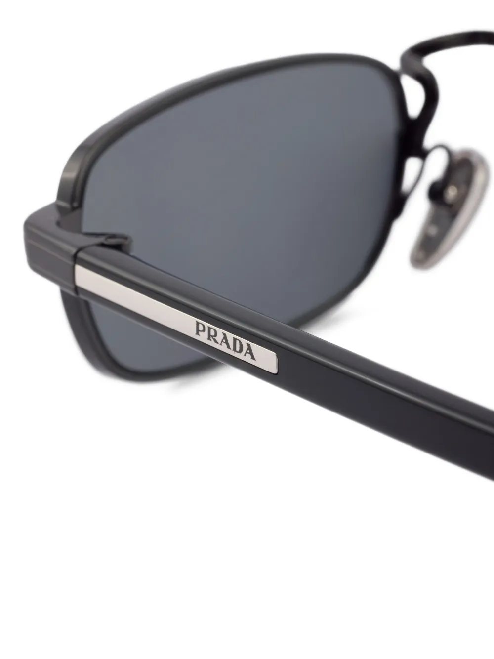 Prada Eyewear Zonnebril met rechthoekig montuur Zwart